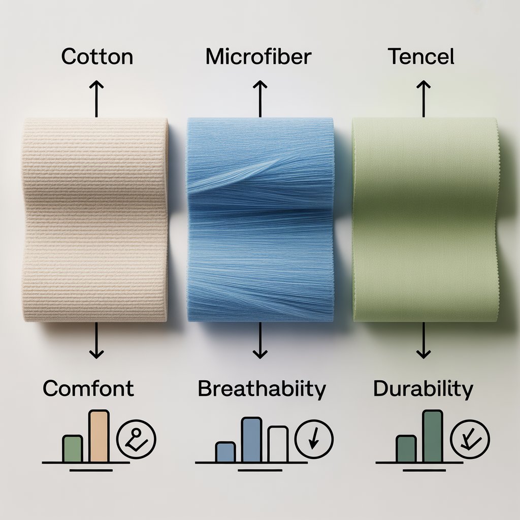 ilustrasi kain katun, tencel