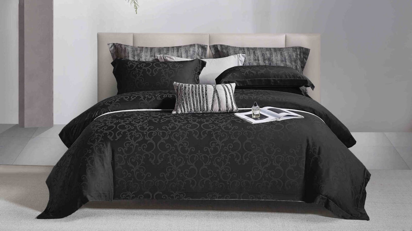 sprei bahan jaquard tencel